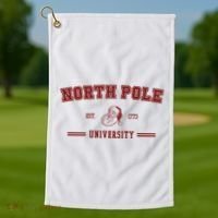 North Pole University Est 1773 Christmas Golf Towel thumb 1