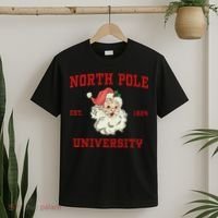 North Pole University Santa Claus Christmas College Funny T-Shirt thumb 2