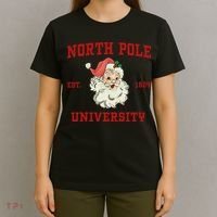 North Pole University Santa Claus Christmas College Funny T-Shirt thumb 4