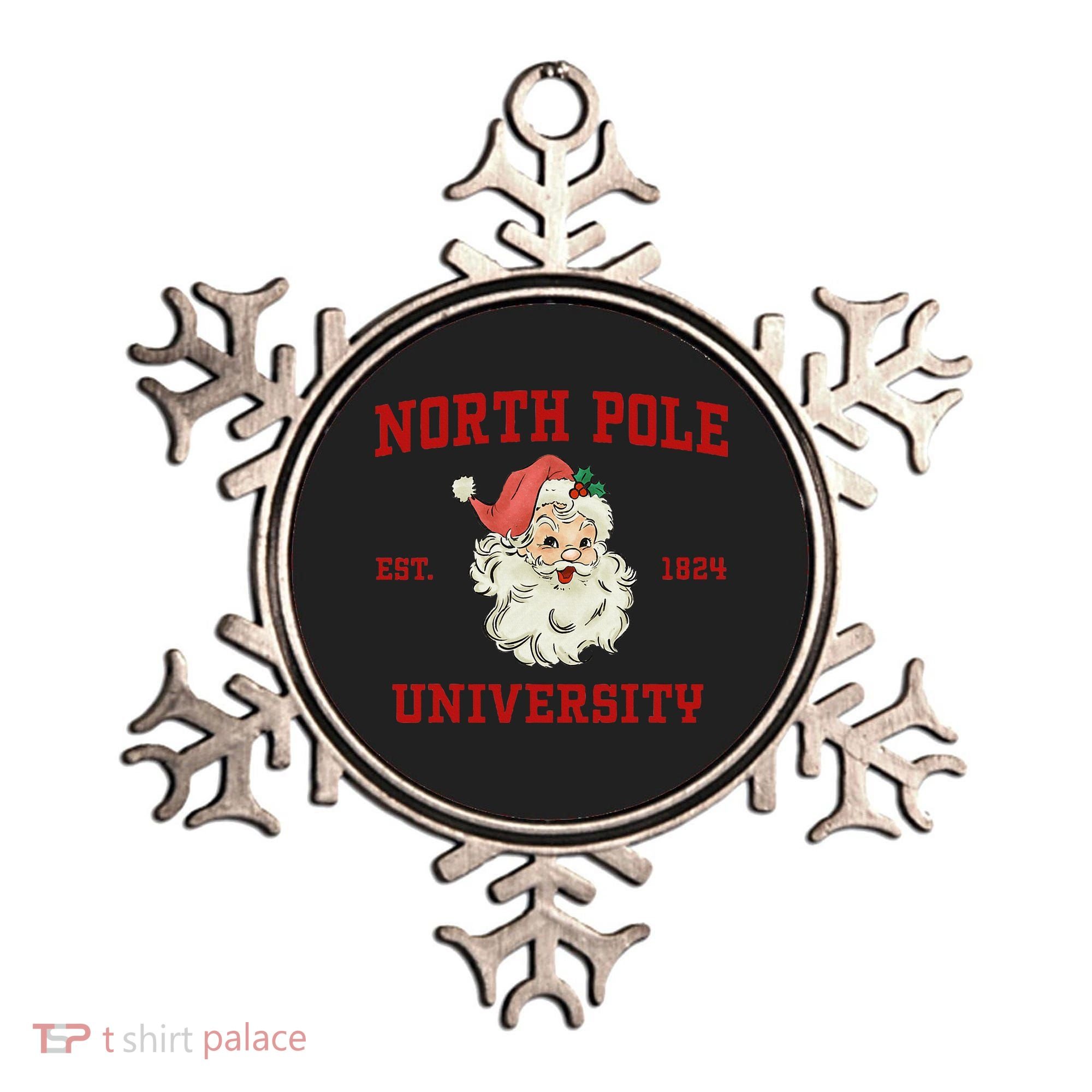 North Pole University Santa Claus Christmas College Funny Ornament
