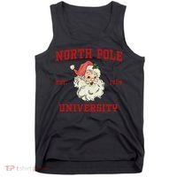North Pole University Santa Claus Christmas College Funny Tank Top thumb 0