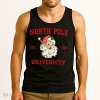 North Pole University Santa Claus Christmas College Funny Tank Top thumb 3