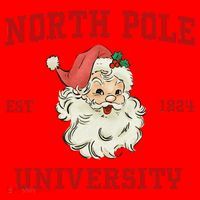 North Pole University Santa Claus Christmas College Funny Santa Hat thumb 1