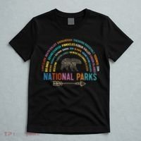 National Parks USA List Word Cloud Bear Camping T-Shirt thumb 5