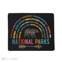 National Parks USA List Word Cloud Bear Camping Mousepad thumb 0