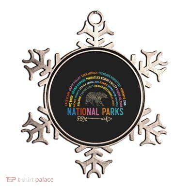 National Parks USA List Word Cloud Bear Camping Ornament