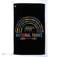 National Parks USA List Word Cloud Bear Camping Golf Towel thumb 0