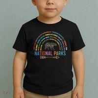 National Parks USA List Word Cloud Bear Camping Toddler T-Shirt thumb 2