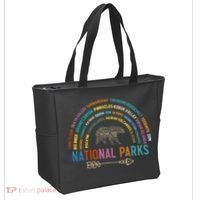 National Parks USA List Word Cloud Bear Camping Tote Bag thumb 2