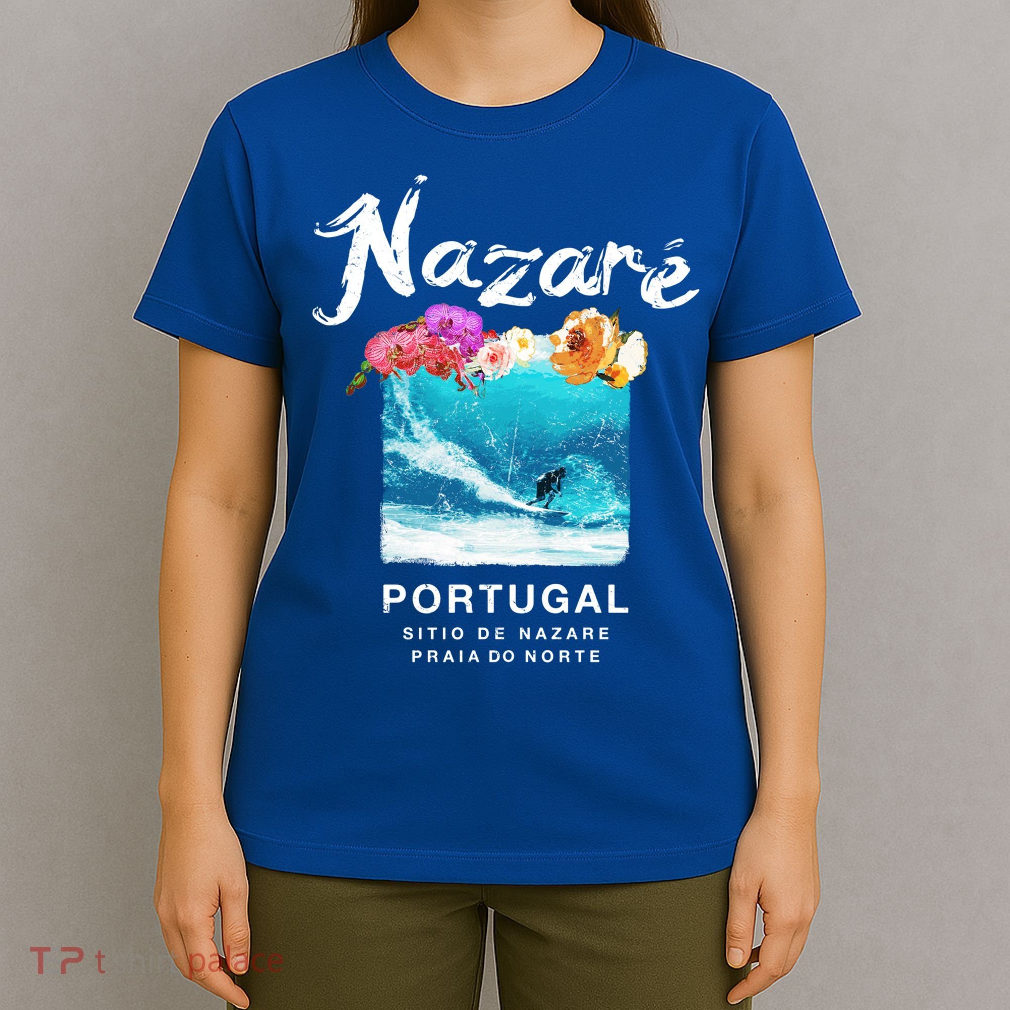 Nazare Portugal Vintage Surfing Cute Gift T-Shirt
