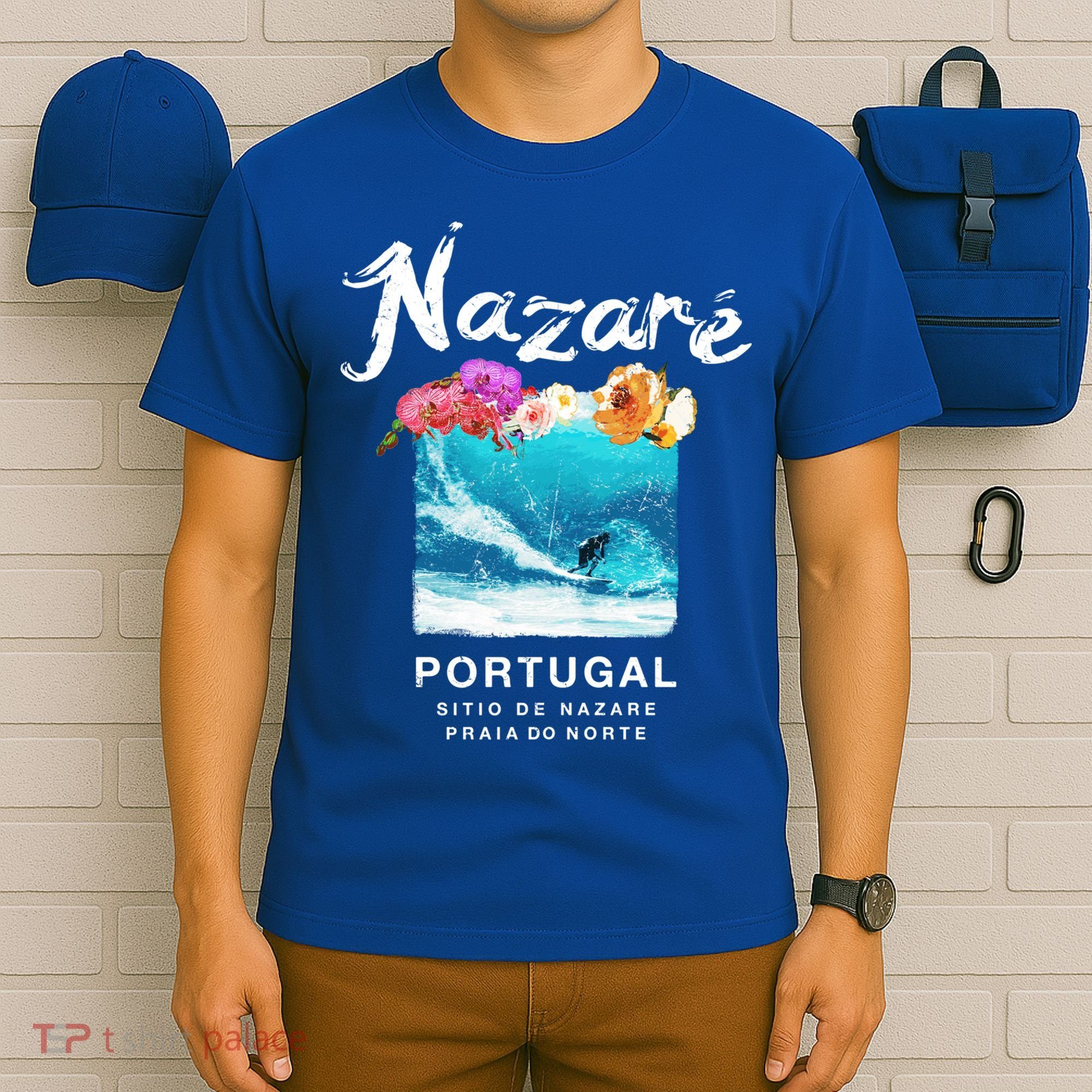 Nazare Portugal Vintage Surfing Cute Gift T-Shirt