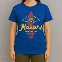 Nazare Portugal Vintage Surfing Gift T-Shirt thumb 4