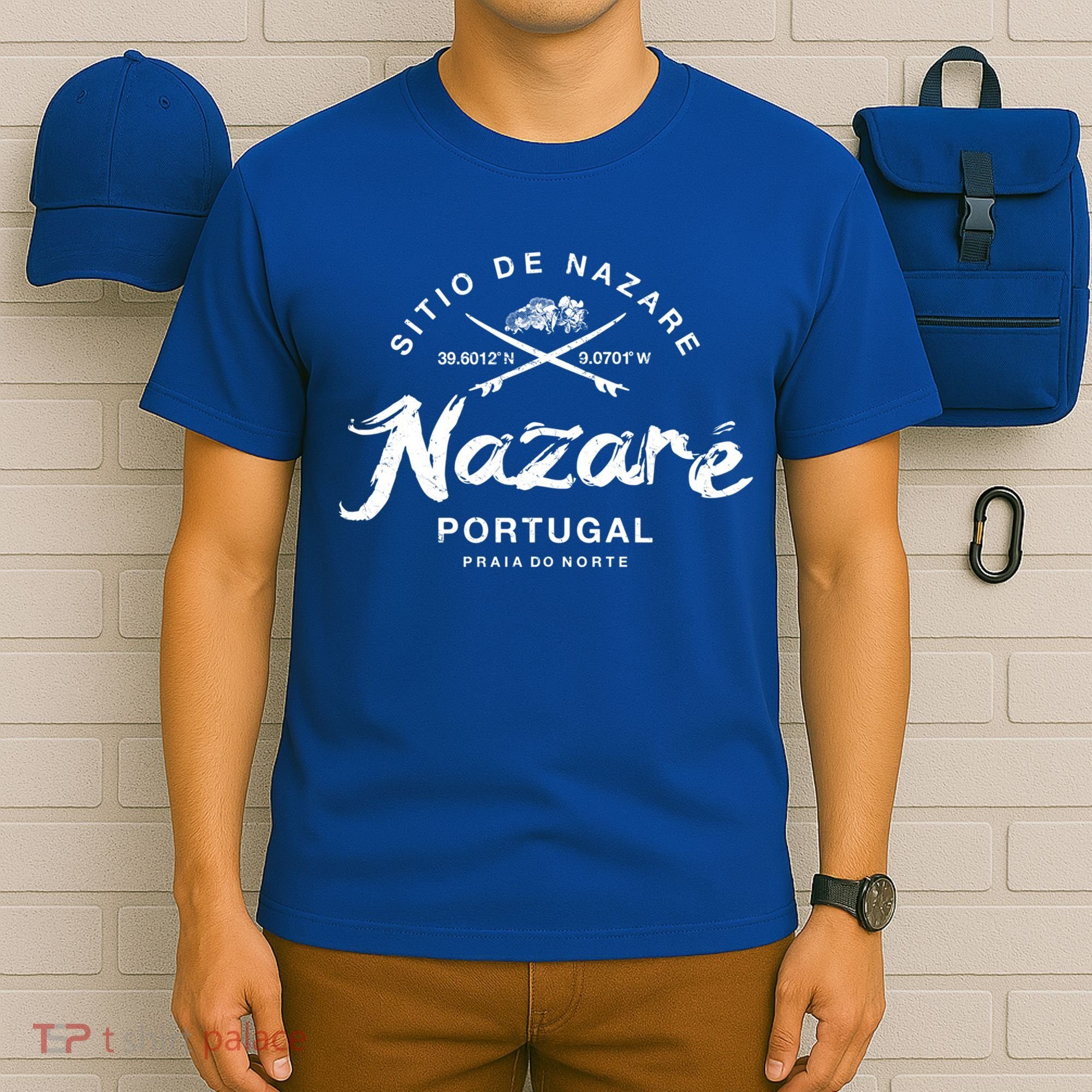 Nazare Portugal Vintage Surfing Gift T-Shirt