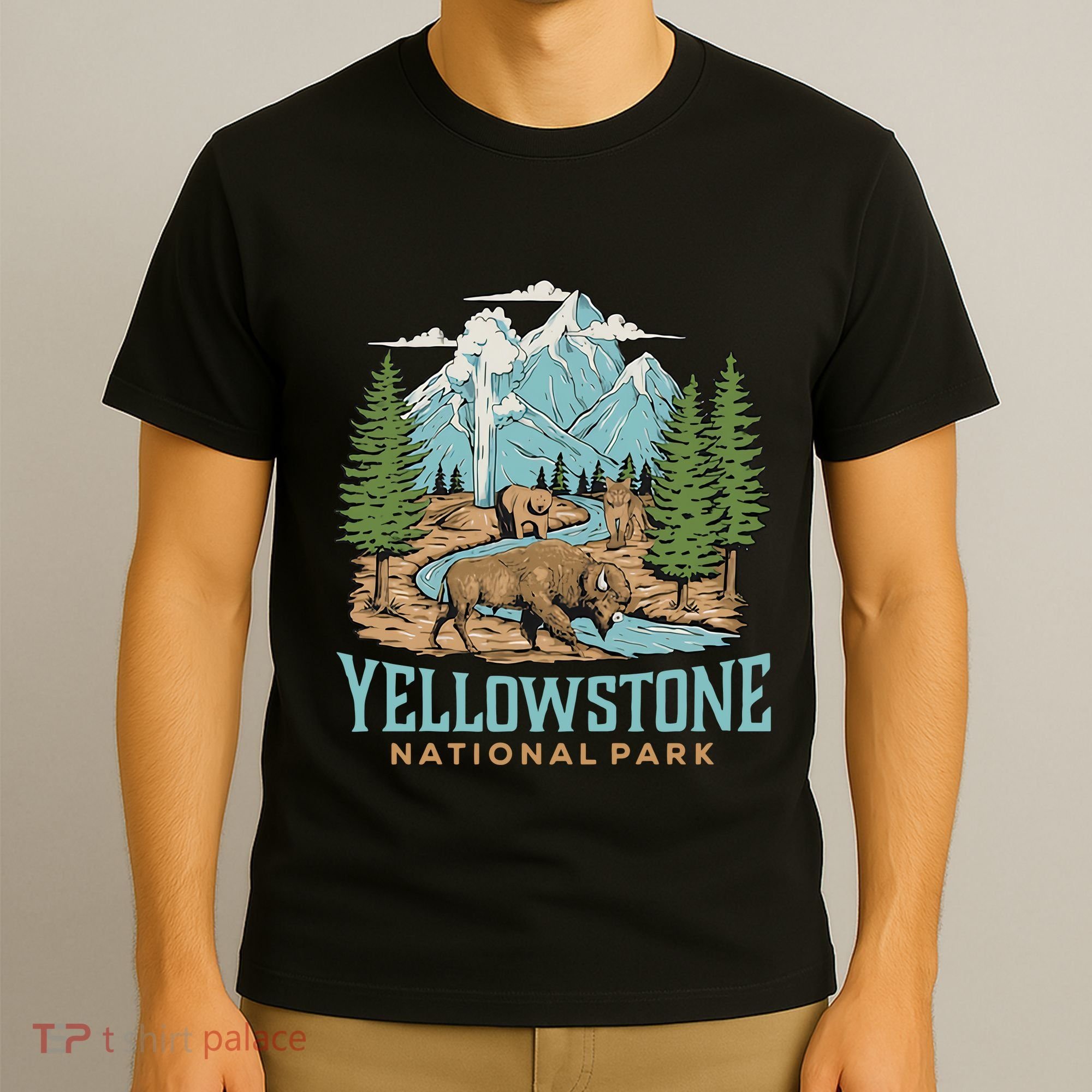 National Park Vintage Wyoming Parks Lover Adventure Outdoors Camping Travel T-Shirt