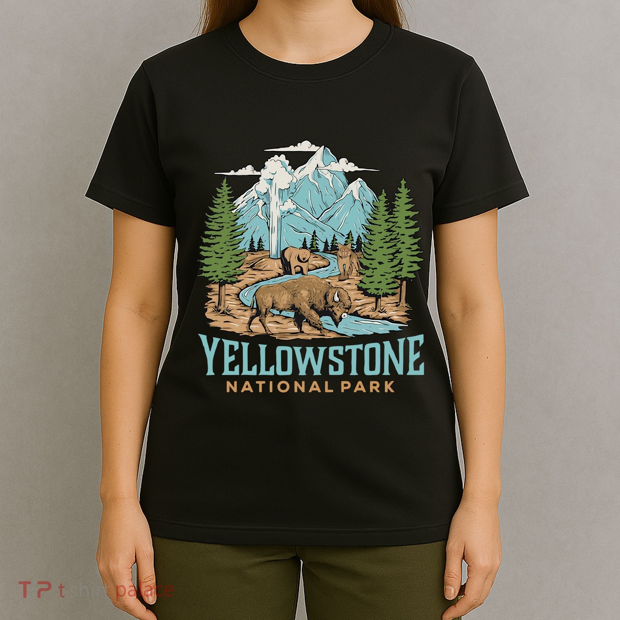 National Park Vintage Wyoming Parks Lover Adventure Outdoors Camping Travel T-Shirt