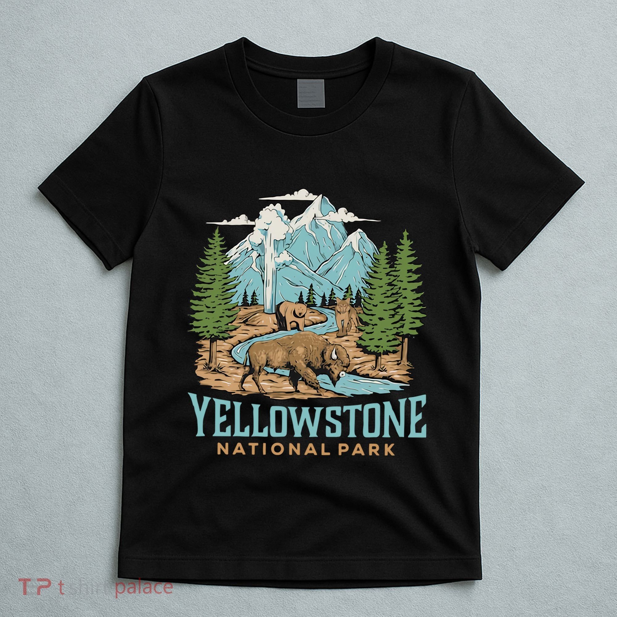 National Park Vintage Wyoming Parks Lover Adventure Outdoors Camping Travel T-Shirt