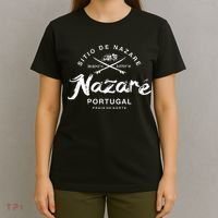 Nazare Portugal Vintage Retro Surfing T-Shirt thumb 4