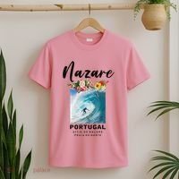 Nazare Portugal Vintage Surfing Cute Gift T-Shirt thumb 2