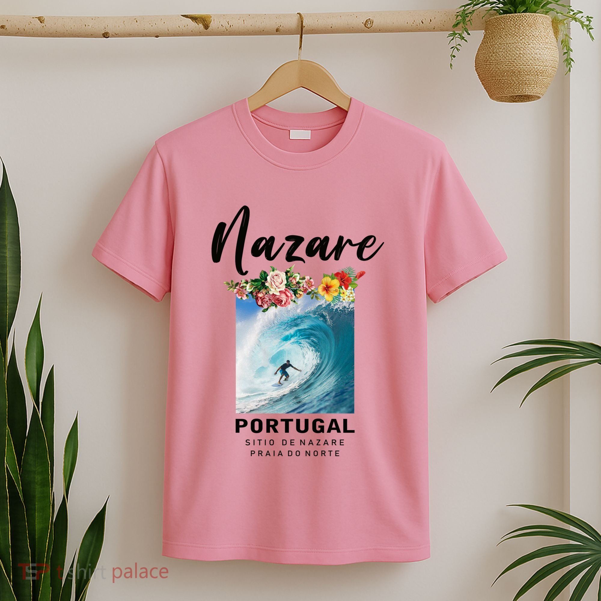 Nazare Portugal Vintage Surfing Cute Gift T-Shirt