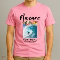 Nazare Portugal Vintage Surfing Cute Gift T-Shirt thumb 3