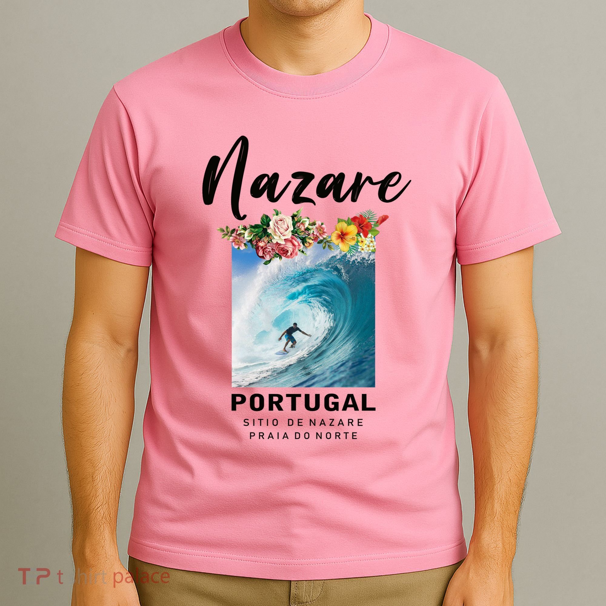 Nazare Portugal Vintage Surfing Cute Gift T-Shirt