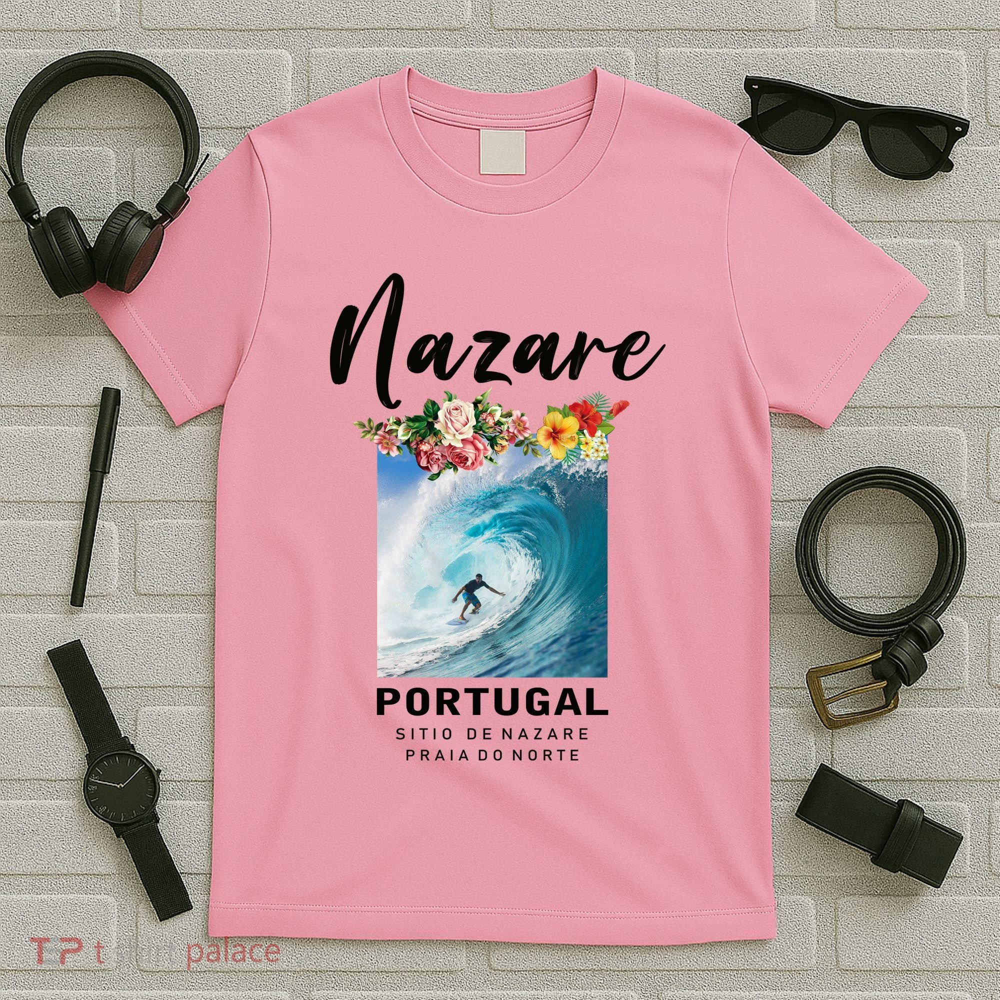 Nazare Portugal Vintage Surfing Cute Gift T-Shirt