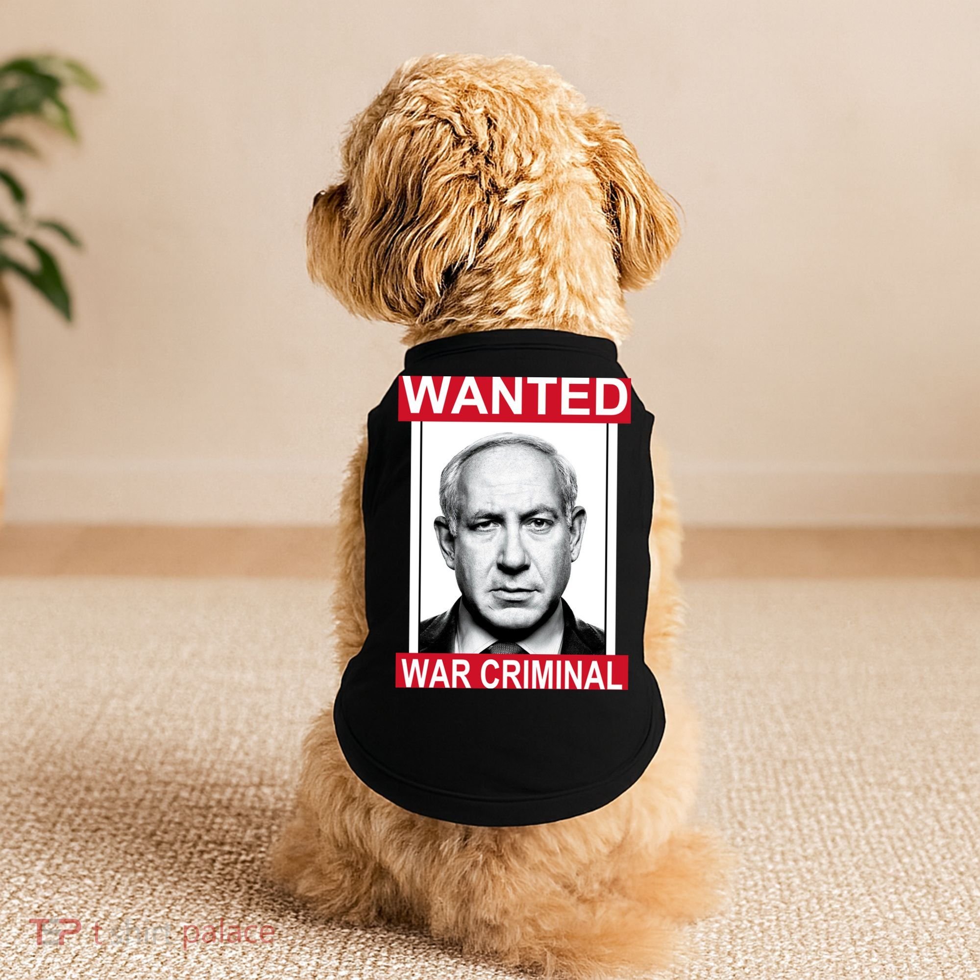 Netanyahu Parody Wanted Poster Bibi Doggie Tank