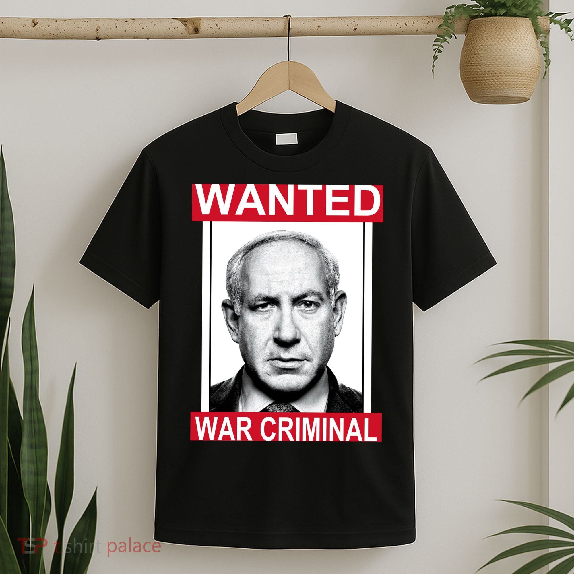 Netanyahu Parody Wanted Poster Bibi T-Shirt