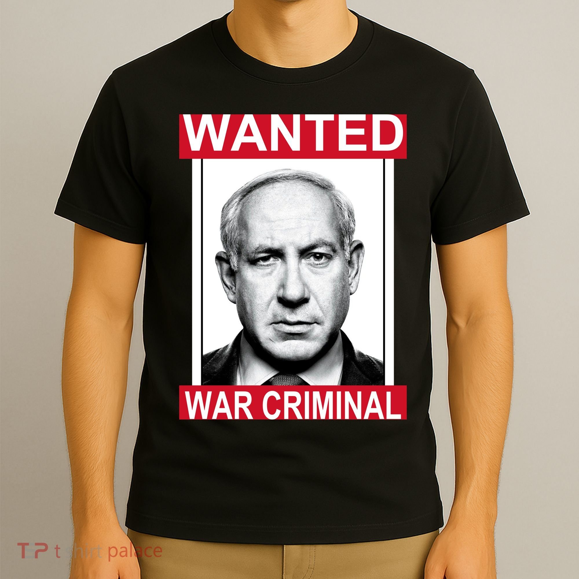 Netanyahu Parody Wanted Poster Bibi T-Shirt