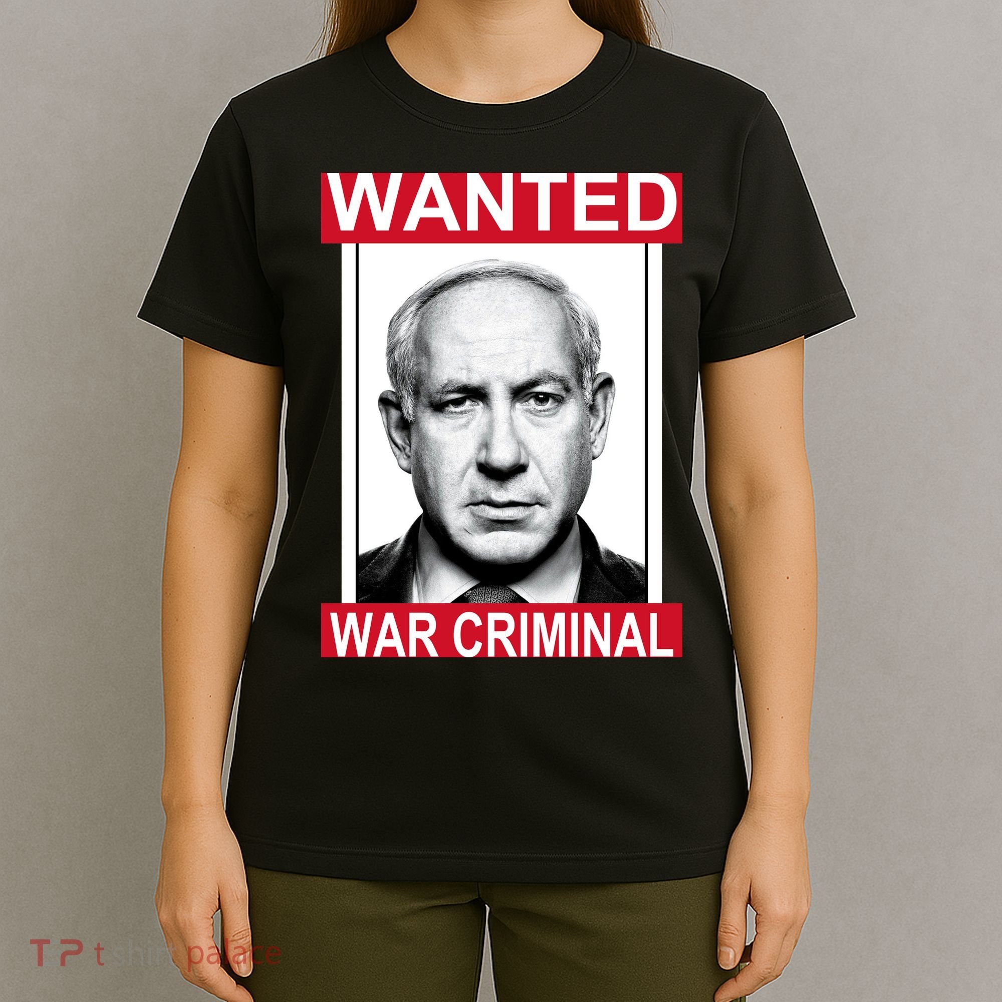 Netanyahu Parody Wanted Poster Bibi T-Shirt