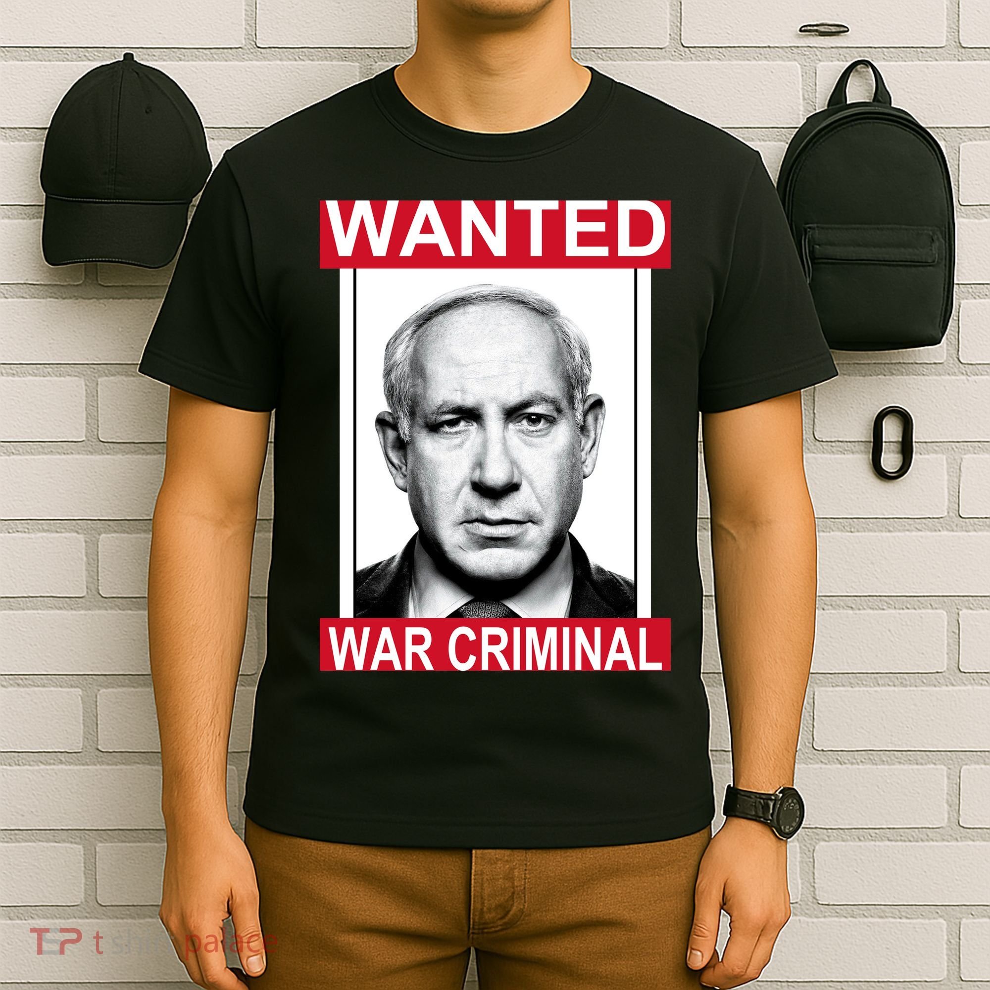 Netanyahu Parody Wanted Poster Bibi T-Shirt