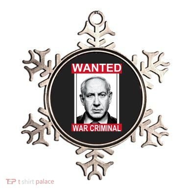 Netanyahu Parody Wanted Poster Bibi Ornament