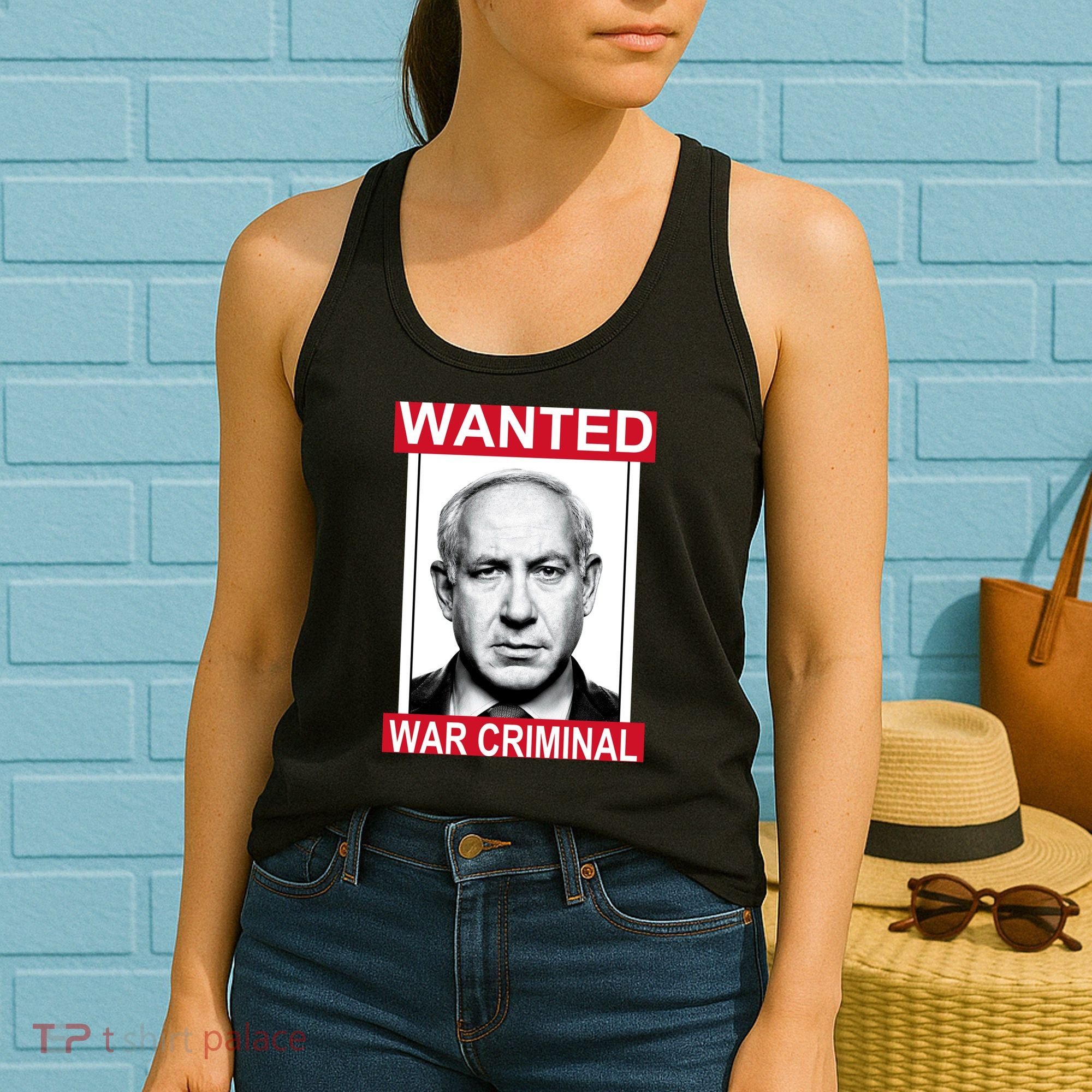 Netanyahu Parody Wanted Poster Bibi Women's Tank Top