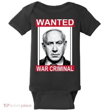 Netanyahu Parody Wanted Poster Bibi Baby Bodysuit