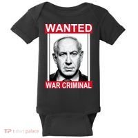 Netanyahu Parody Wanted Poster Bibi Baby Bodysuit thumb 0
