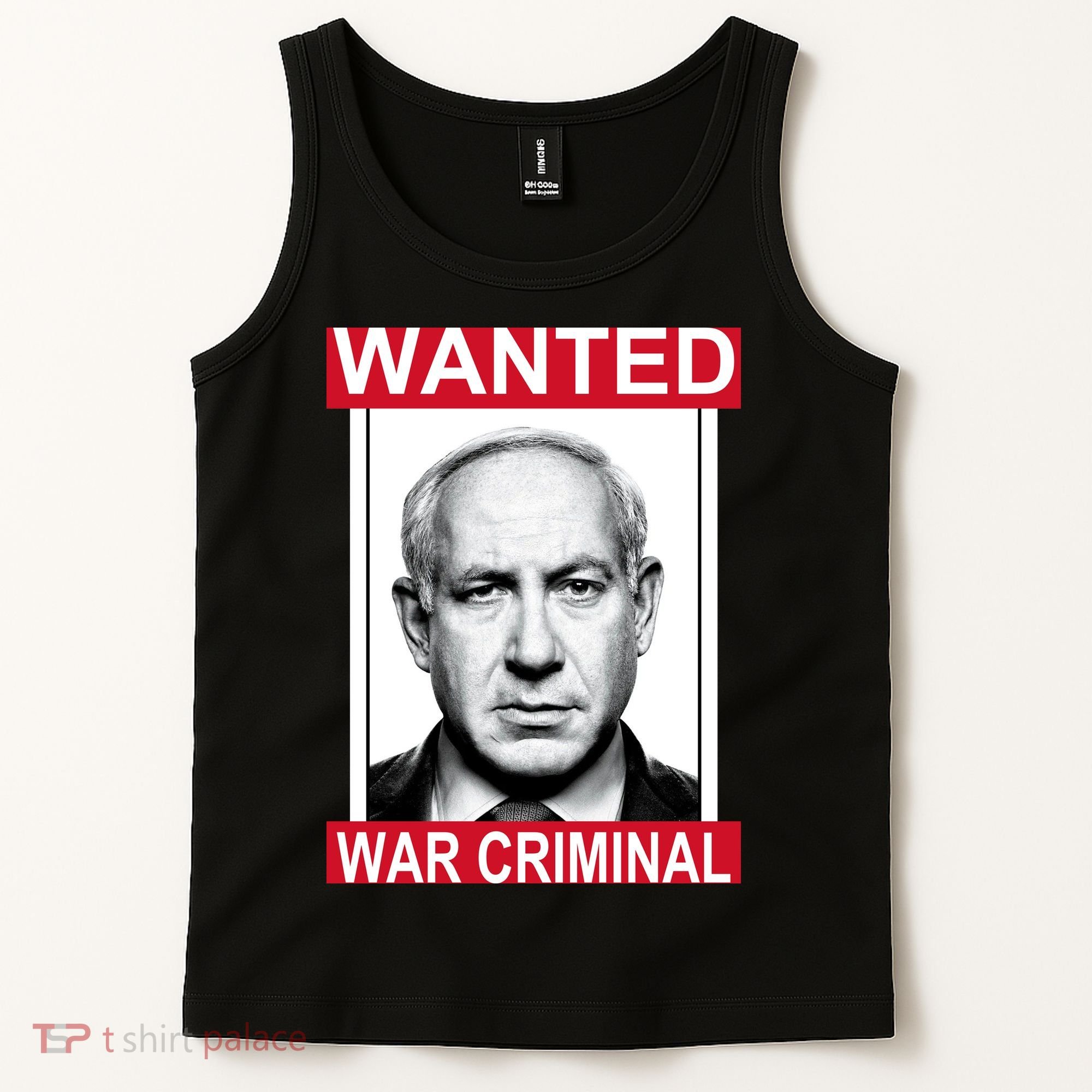 Netanyahu Parody Wanted Poster Bibi Tank Top