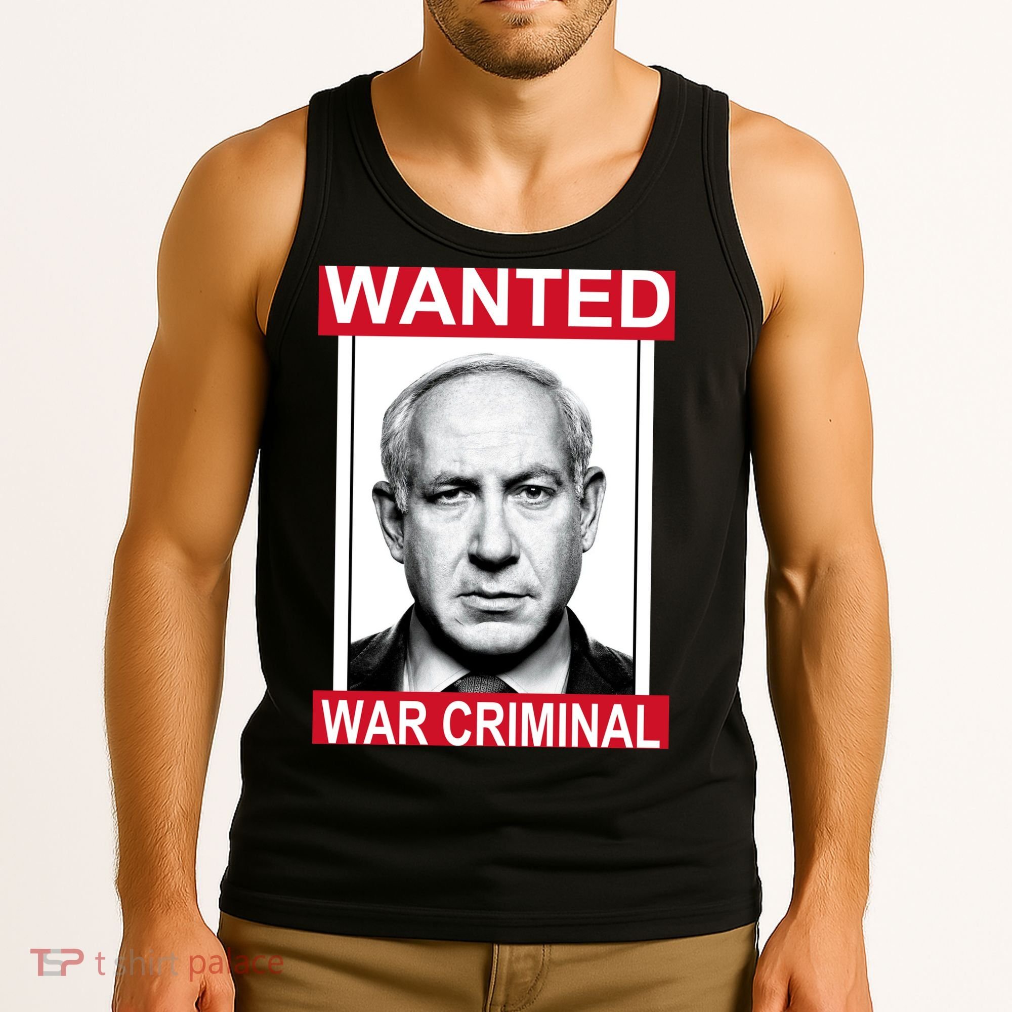 Netanyahu Parody Wanted Poster Bibi Tank Top