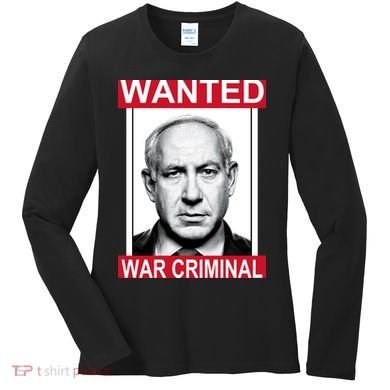 Netanyahu Parody Wanted Poster Bibi Women's Long Sleeve Shirt