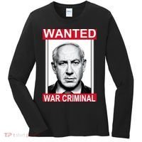 Netanyahu Parody Wanted Poster Bibi Women's Long Sleeve Shirt thumb 0
