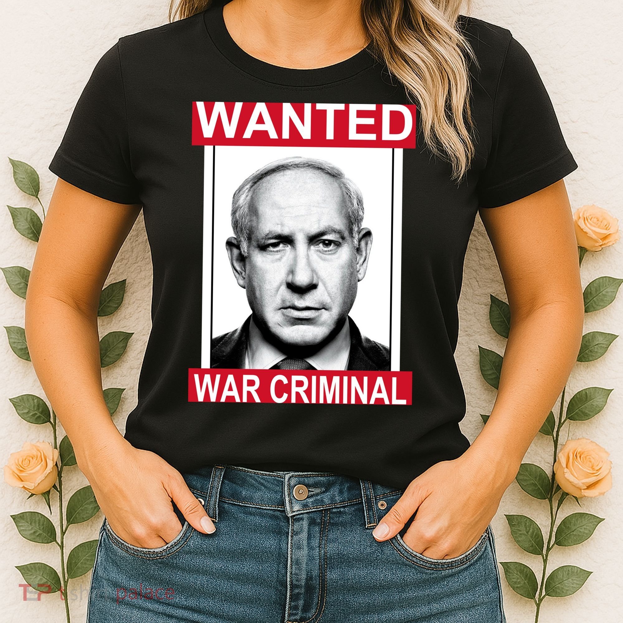 Netanyahu Parody Wanted Poster Bibi Women's T-Shirt