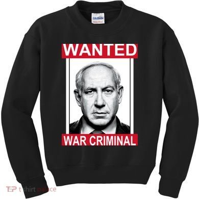 Netanyahu Parody Wanted Poster Bibi Kids Sweatshirt