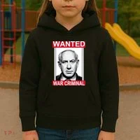 Netanyahu Parody Wanted Poster Bibi Kids Hoodie thumb 3