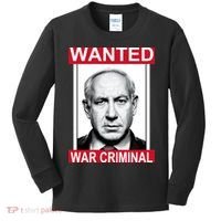 Netanyahu Parody Wanted Poster Bibi Kids Long Sleeve Shirt thumb 0