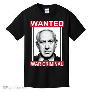 Netanyahu Parody Wanted Poster Bibi Kids T-Shirt