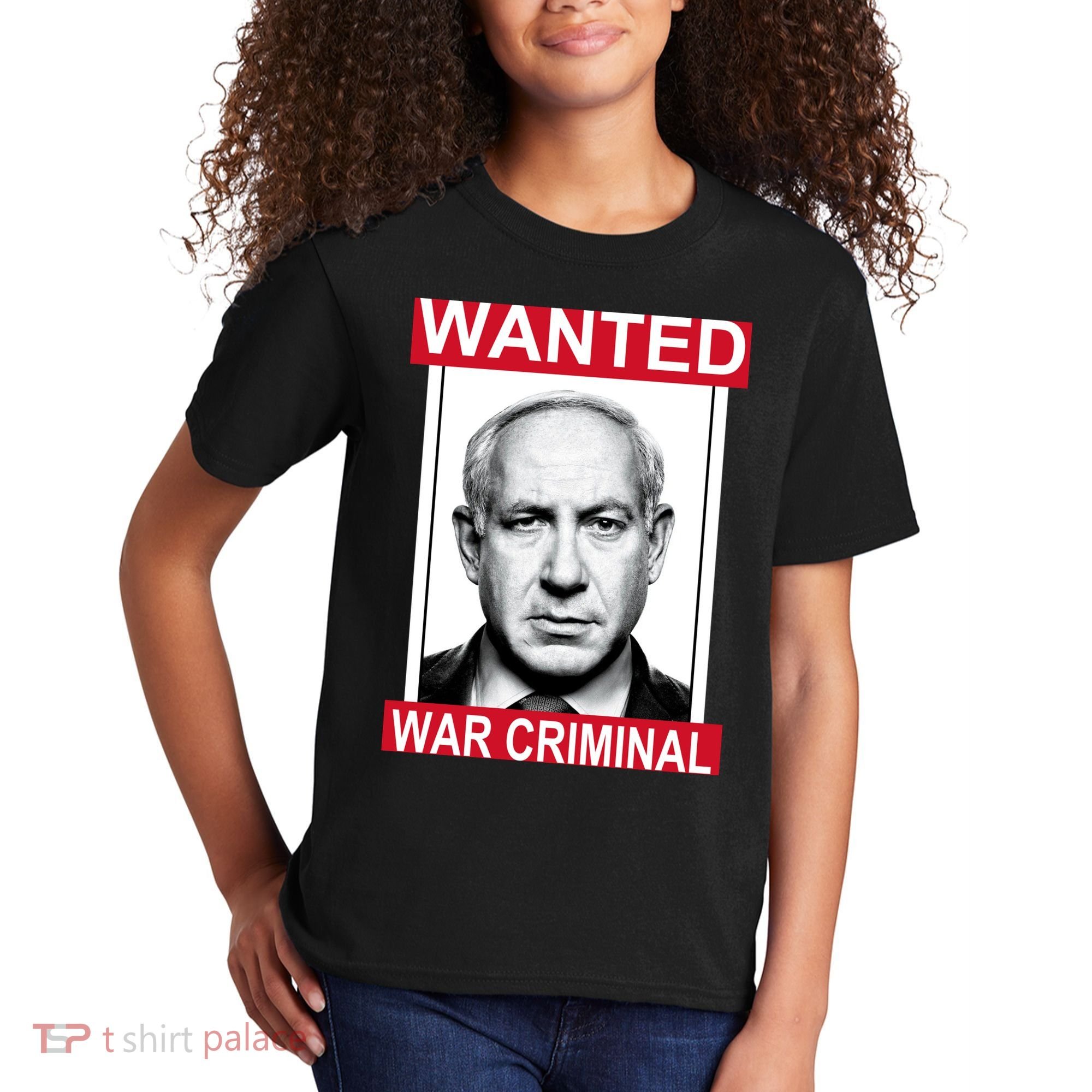 Netanyahu Parody Wanted Poster Bibi Kids T-Shirt