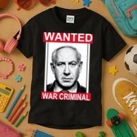 Netanyahu Parody Wanted Poster Bibi Kids T-Shirt thumb 3