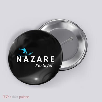 Nazare Portugal Wave Surf Surfing Surfer Button