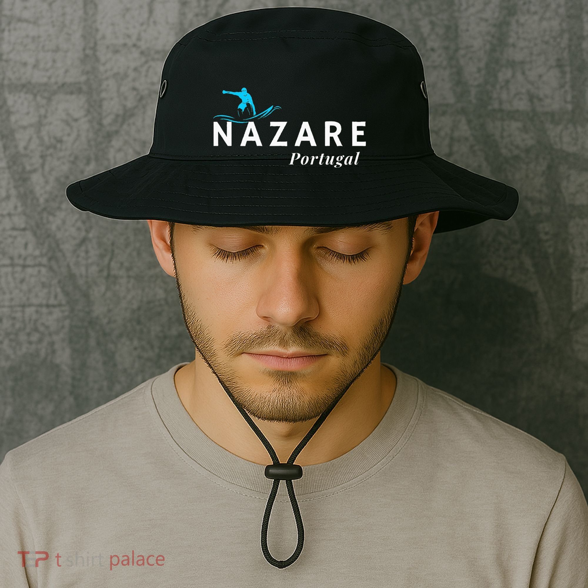Nazare Portugal Wave Surf Surfing Surfer Bucket Hat