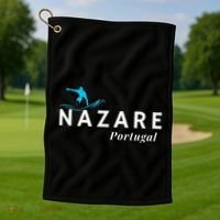 Nazare Portugal Wave Surf Surfing Surfer Golf Towel thumb 1