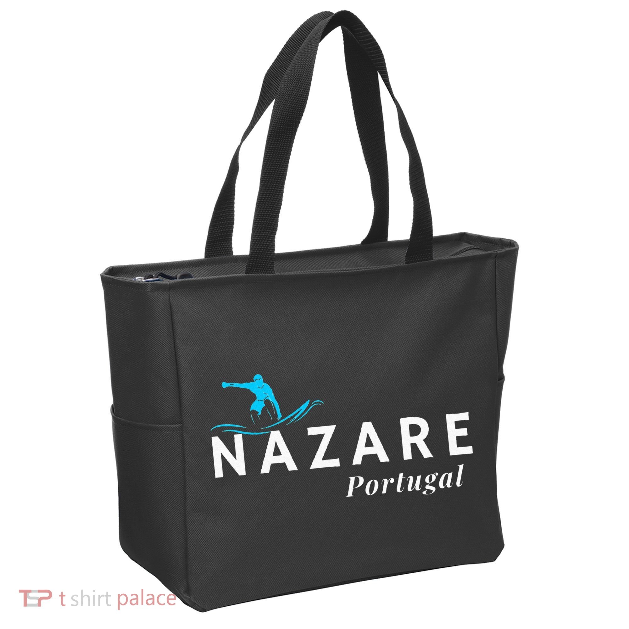 Nazare Portugal Wave Surf Surfing Surfer Tote Bag